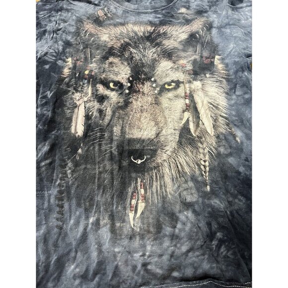 The Mountain‎ Shirt Size Measured Wolf Native Graphic Tee Manimals 2011 Tie Dye - Picture 6 of 7